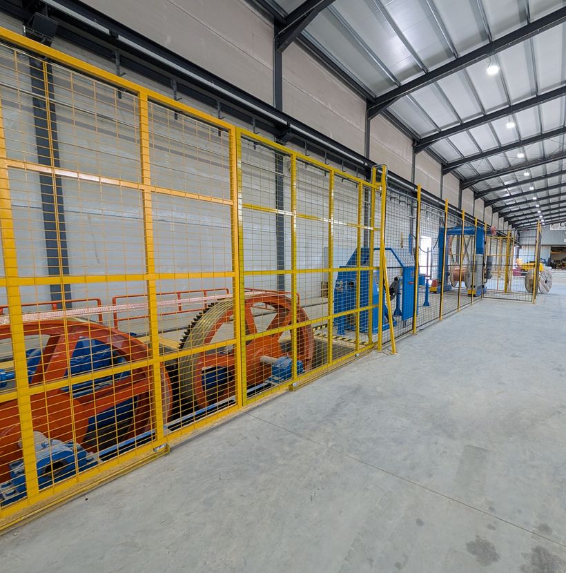 The finished cable line with full perimeter guarding